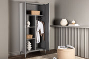 Venture Home Piring Garderob 85 x 183, Ljusgrå - Azalea Home