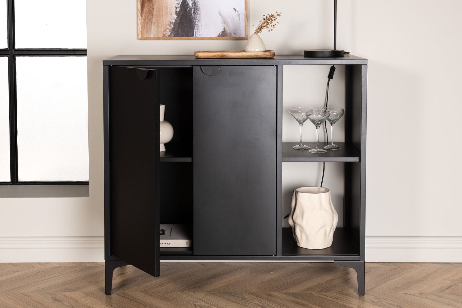 Venture Home Piring Skåp 110 x 100, Svart - Azalea Home
