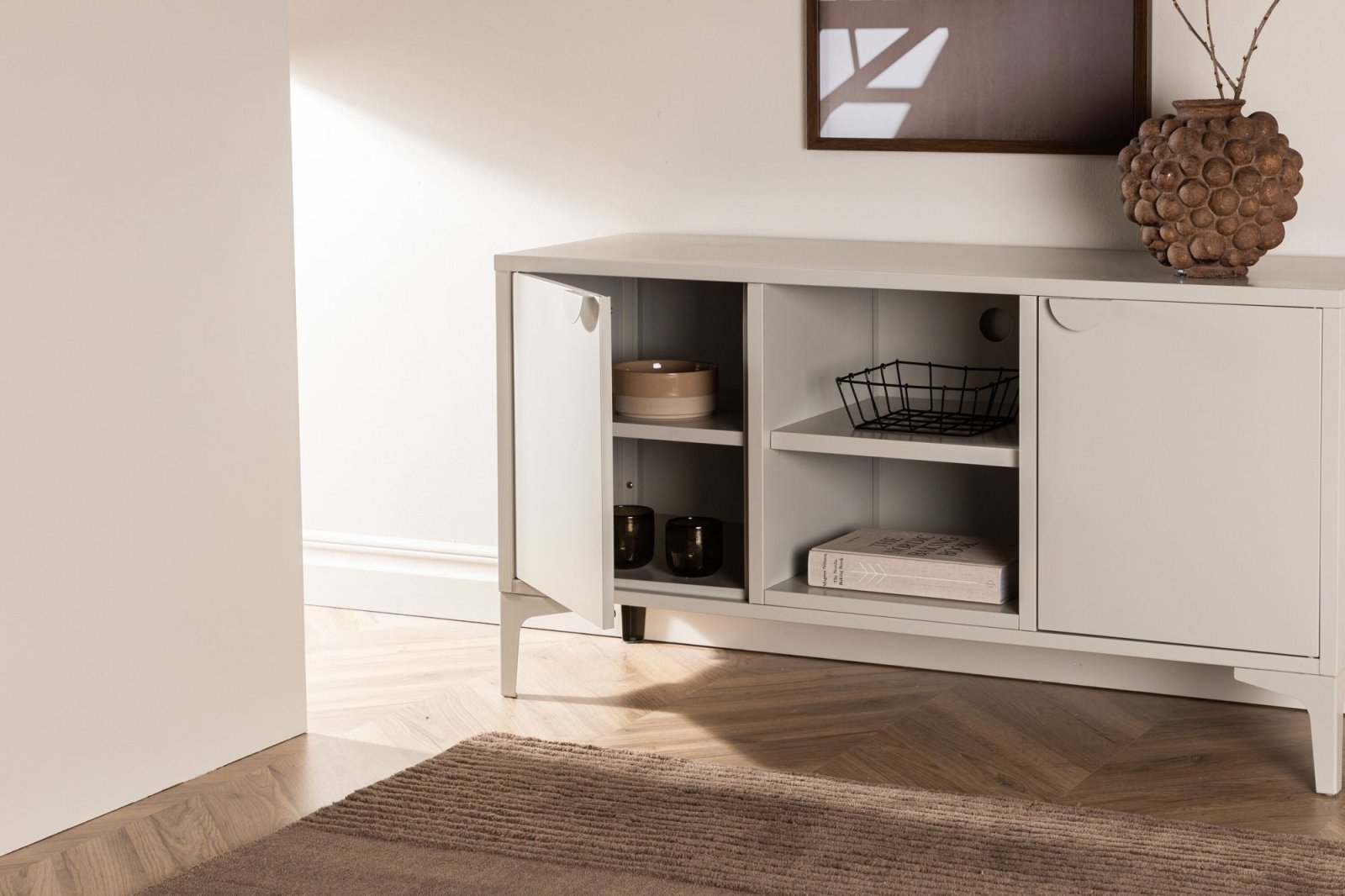 Venture Home Piring TV - bänk 120 x 63, Beige - Azalea Home