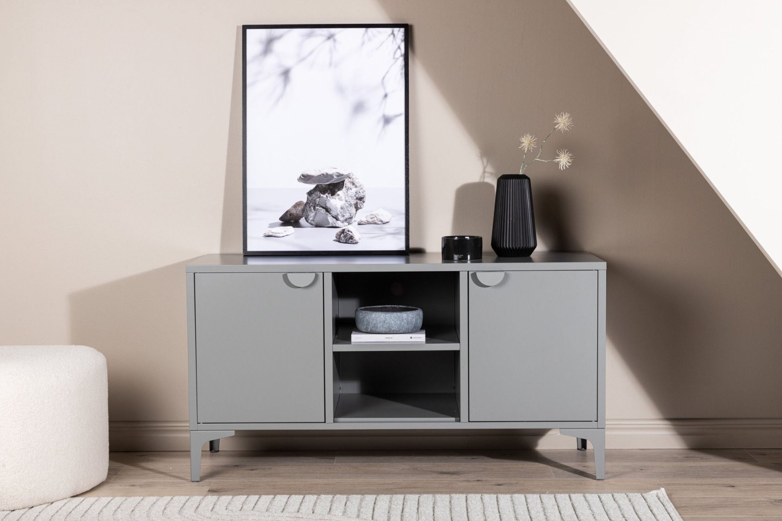Venture Home Piring TV - bänk 120 x 63, Ljusgrå - Azalea Home