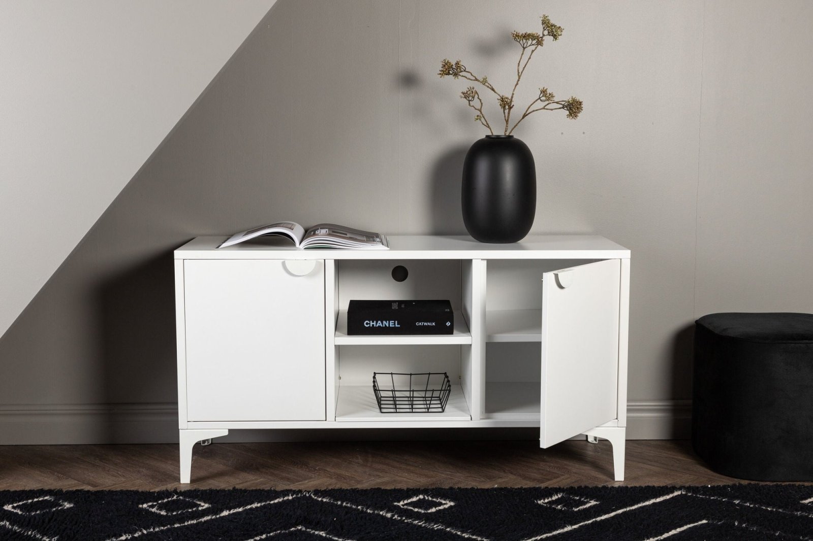 Venture Home Piring TV - bänk 120 x 63, Vit - Azalea Home