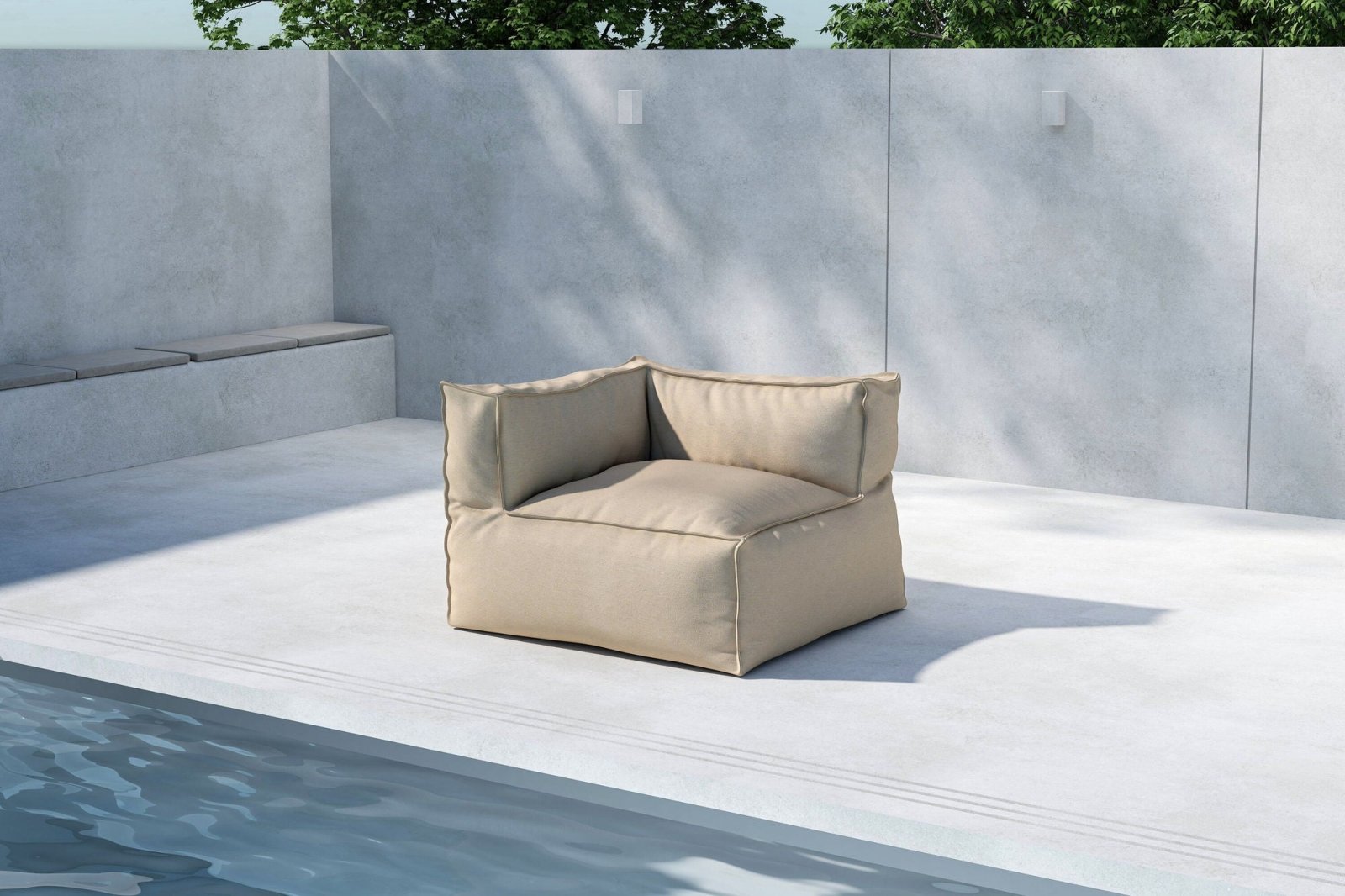 Venture Home Rambo Loungestol Ute, Beige - Azalea Home