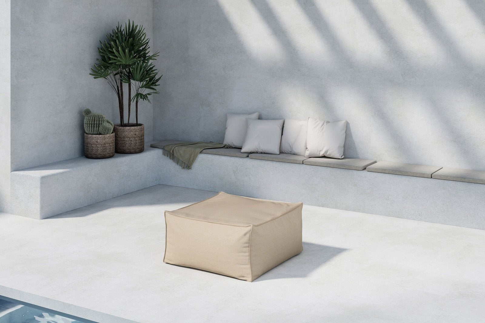 Venture Home Rambo Sittpuff Utomhus, Beige - Azalea Home