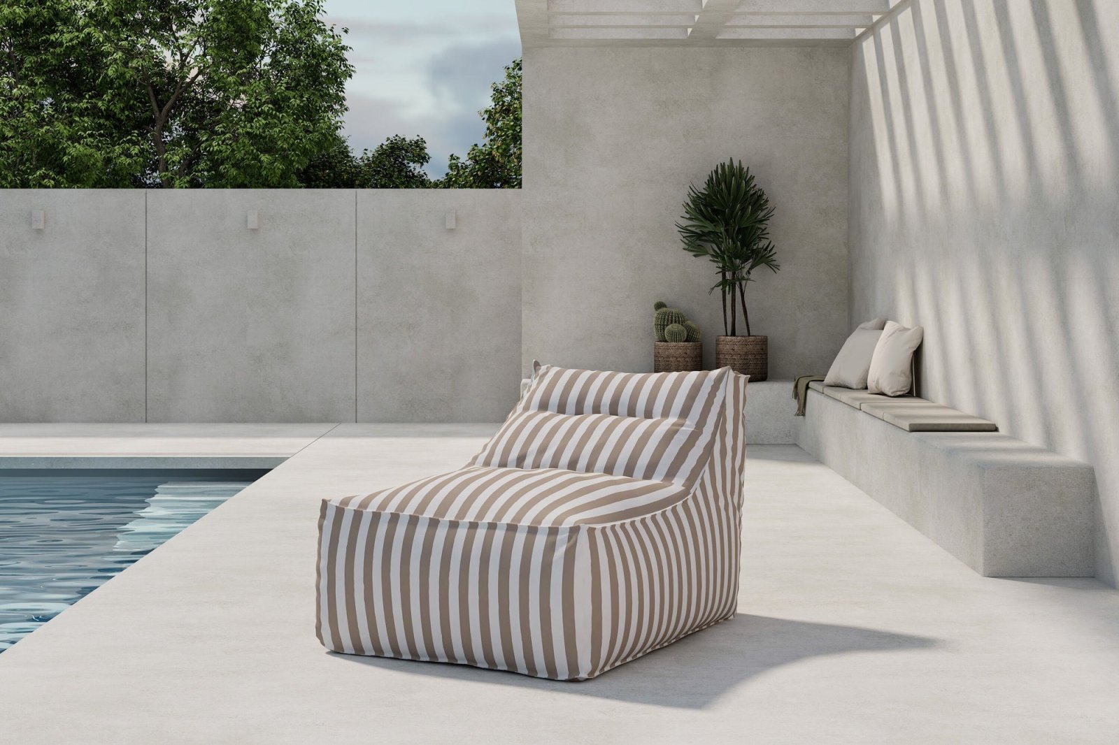 Venture Home Redang Loungestol, Vit - Azalea Home