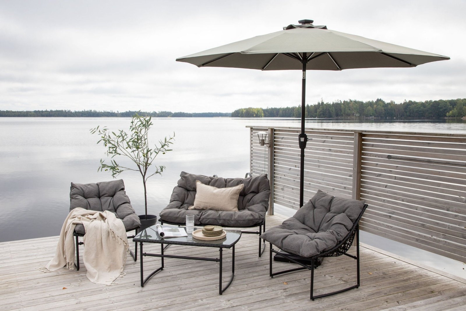 Venture Home Sabal Parasoll, Grå - Azalea Home