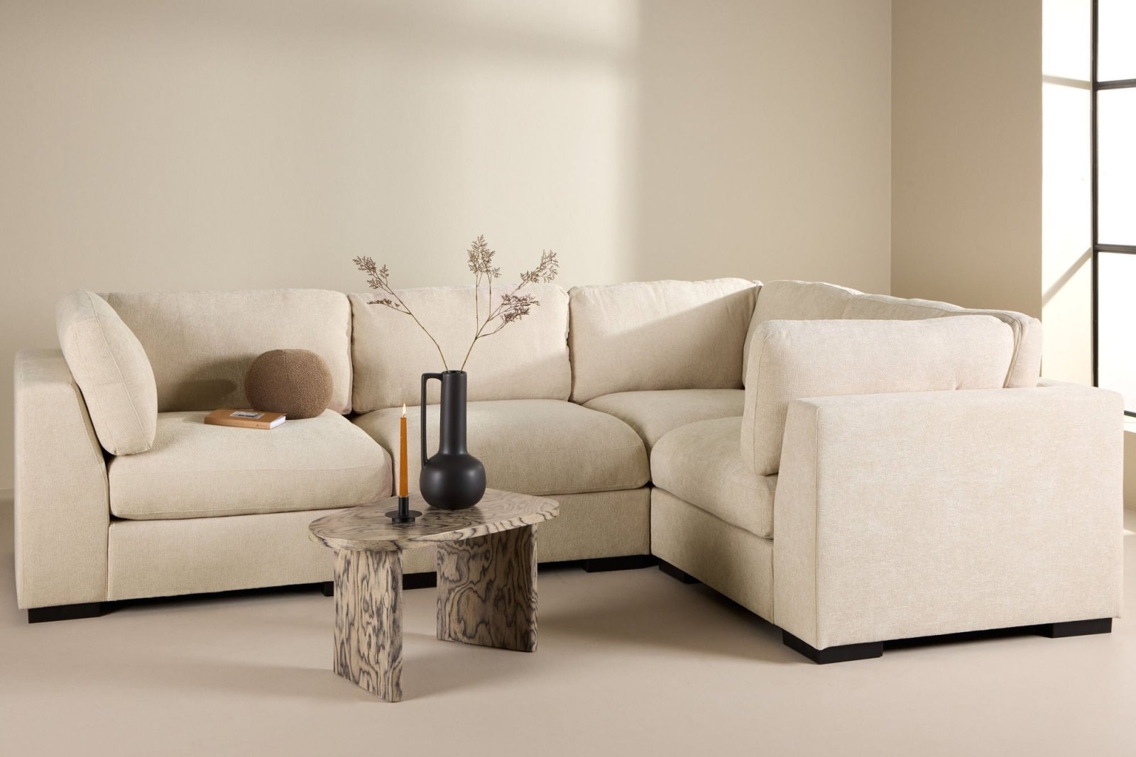 Venture Home Salerno Hörnsoffa, Beige - Azalea Home
