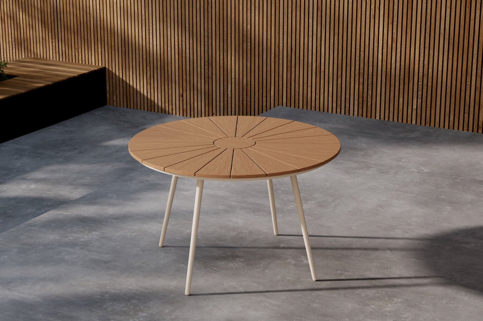 Venture Home San Vito Trädgårdsbord ø120, Beige - Azalea Home