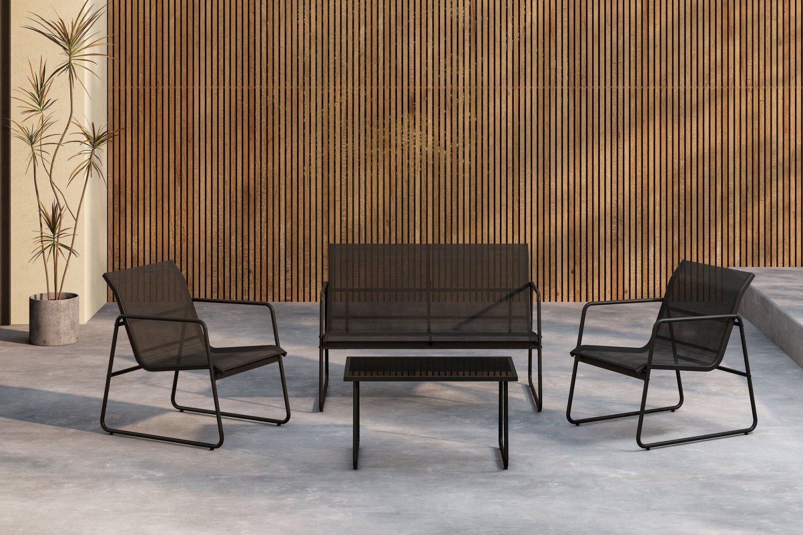 Venture Home Scopello Loungegrupp Utomhus, Svart - Azalea Home