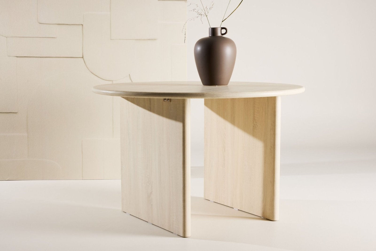 Vind Björholmen Matbord ⌀120, Vitputsad - Azalea Home