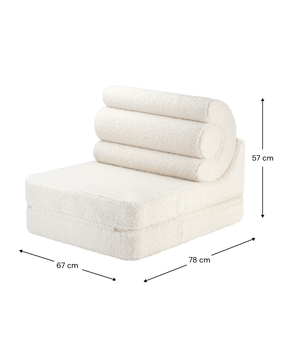 Wigiwama Flipster Barnfåtölj, Cream White - Azalea Home