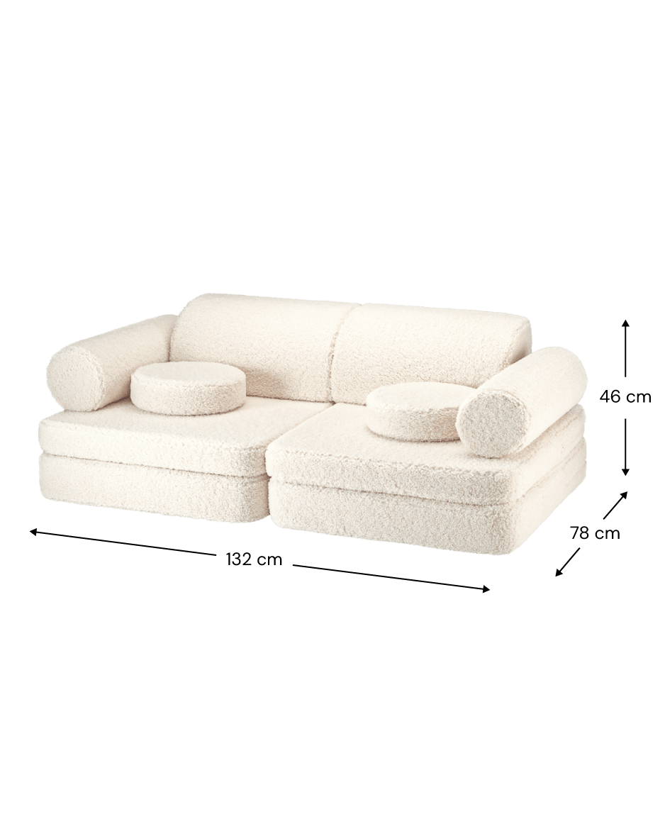 Wigiwama Settee Barnsoffa, Cream White - Azalea Home