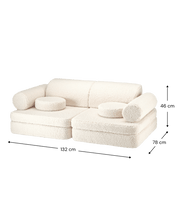 Wigiwama Settee Barnsoffa, Cream White - Azalea Home
