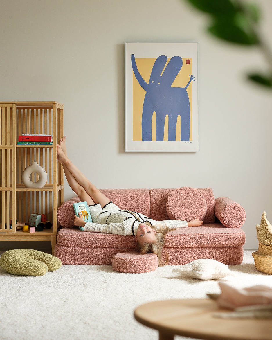 Wigiwama Settee Barnsoffa, Guava Pink - Azalea Home
