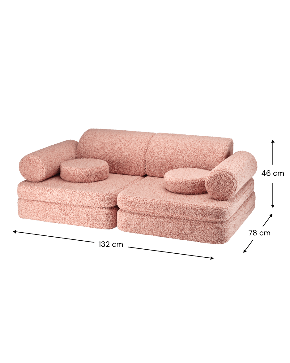 Wigiwama Settee Barnsoffa, Guava Pink - Azalea Home