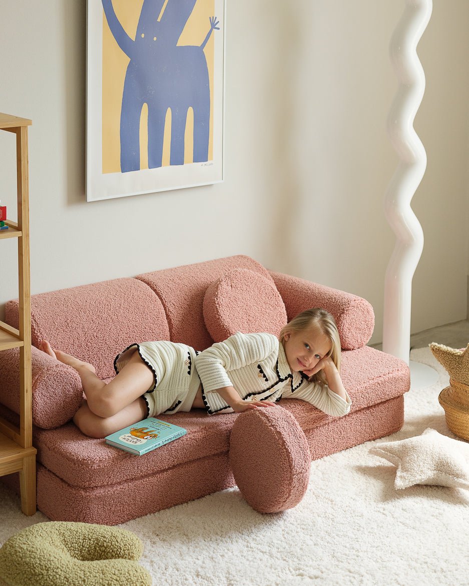 Wigiwama Settee Barnsoffa, Guava Pink - Azalea Home