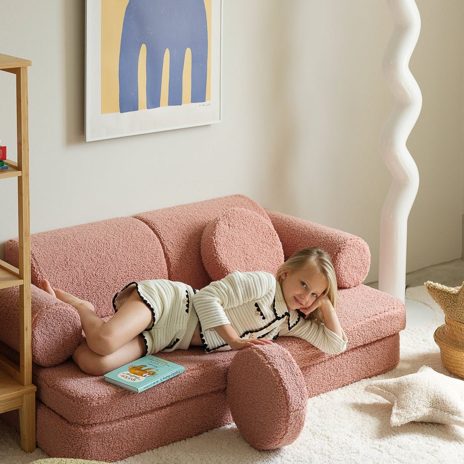 Wigiwama Settee Barnsoffa, Guava Pink - Azalea Home