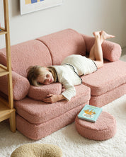 Wigiwama Settee Barnsoffa, Guava Pink - Azalea Home