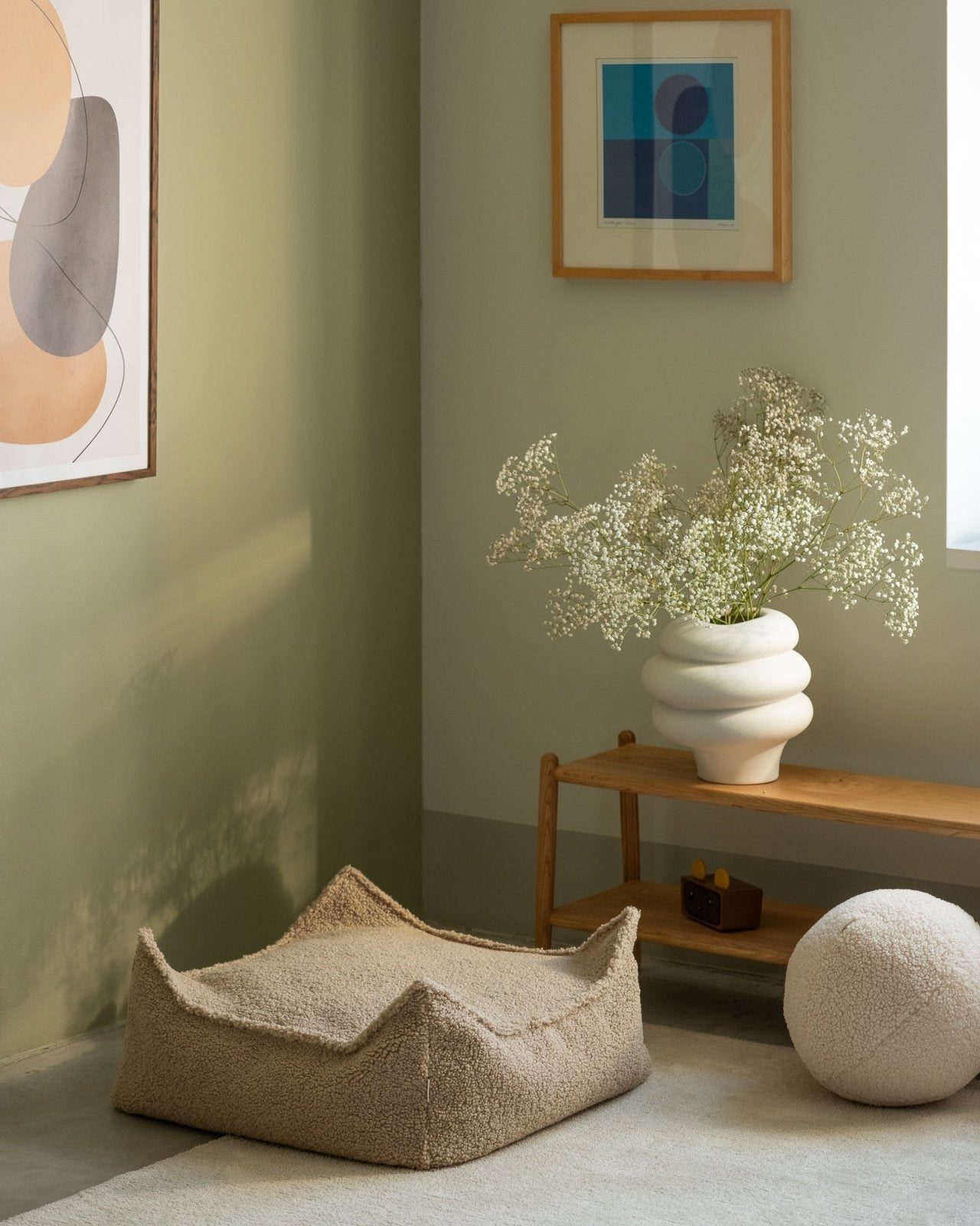 Wigiwama Square Barnpuff, Biscuit - Azalea Home