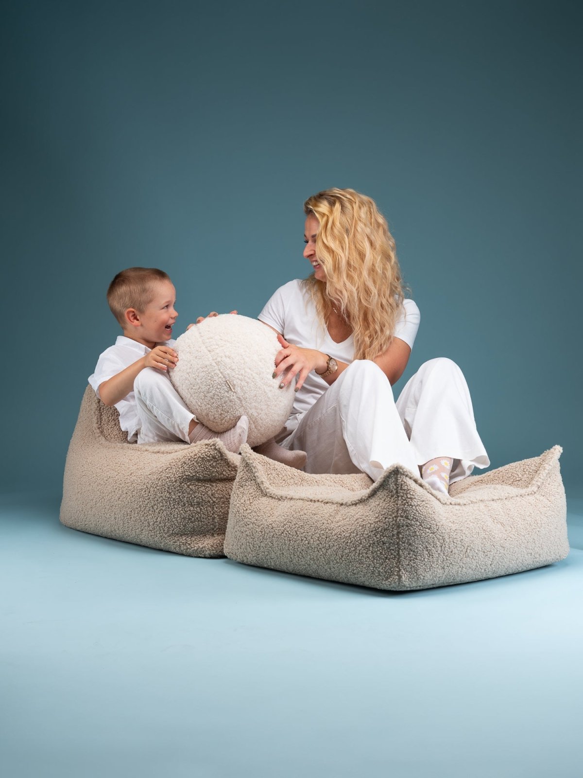 Wigiwama Square Barnpuff, Biscuit - Azalea Home