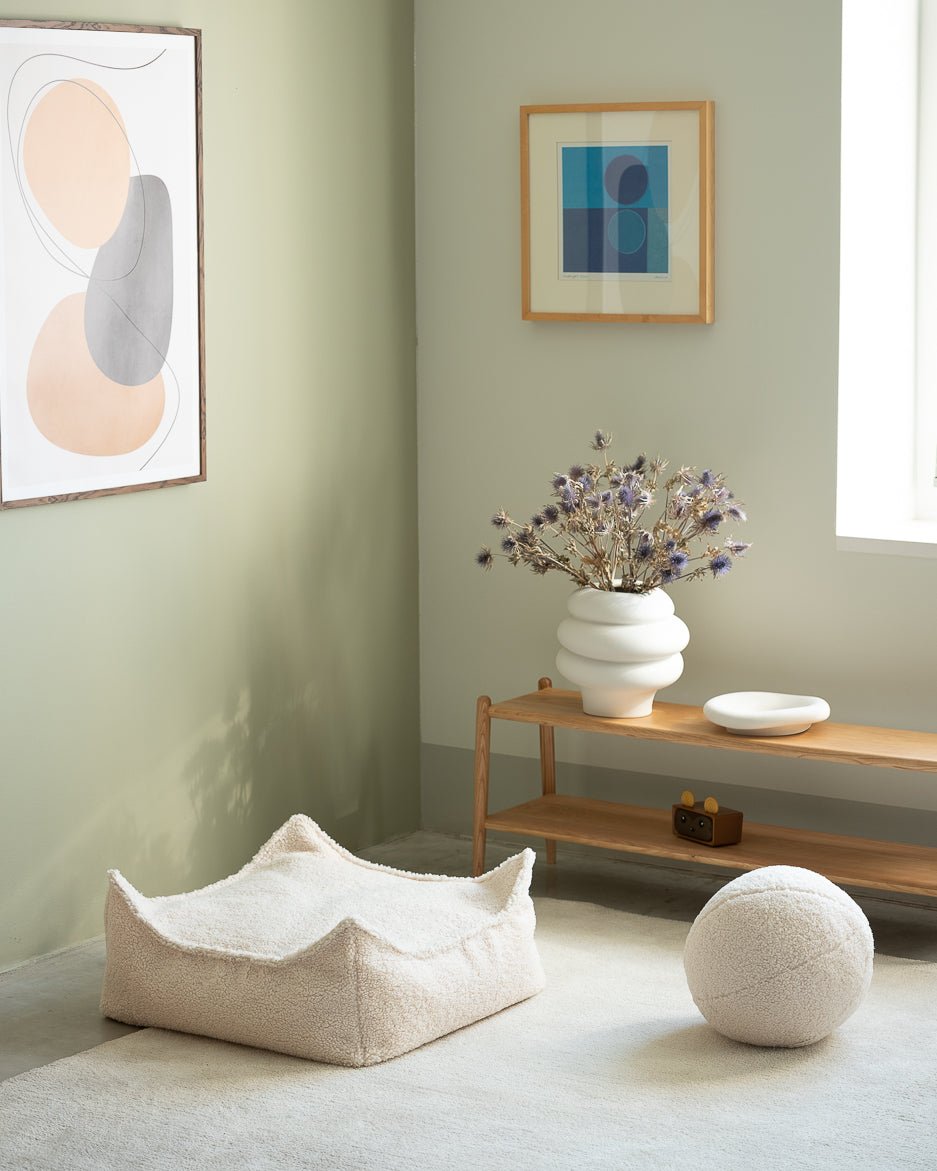Wigiwama Square Barnpuff, Cream White - Azalea Home