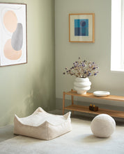 Wigiwama Square Barnpuff, Cream White - Azalea Home