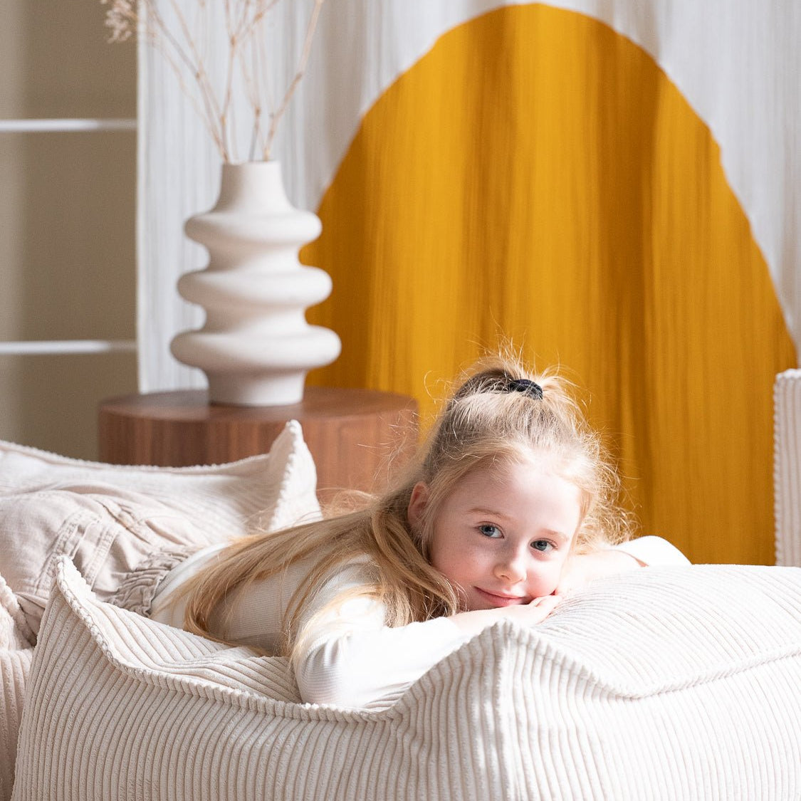 Wigiwama Square Barnpuff, Marshmallow - Azalea Home