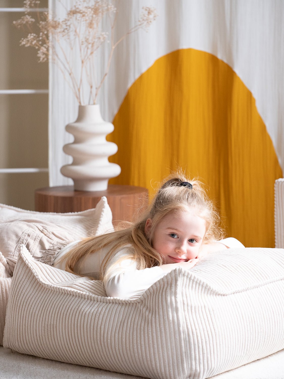 Wigiwama Square Barnpuff, Marshmallow - Azalea Home