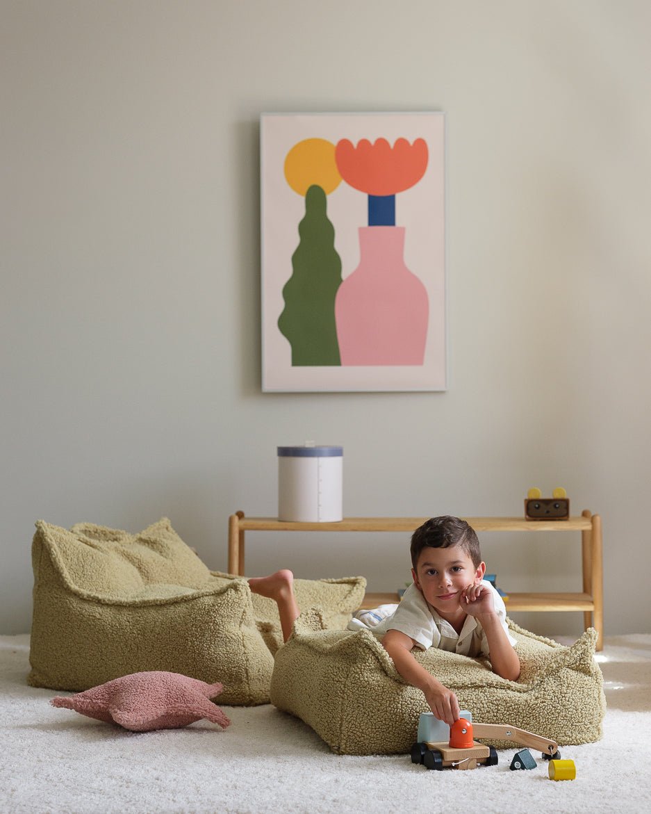 Wigiwama Square Barnpuff, Matcha - Azalea Home