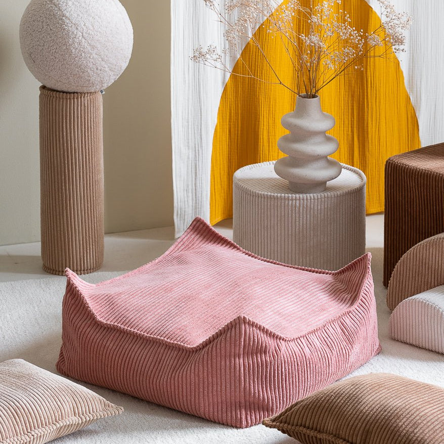 Wigiwama Square Barnpuff, Pink Mousse - Azalea Home