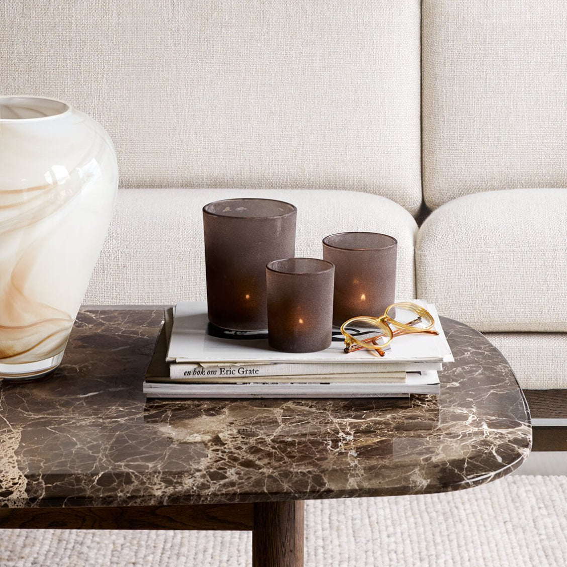 Zelected by Houze Frost Ljuslyktor 3 - Pack, Brun - Azalea Home