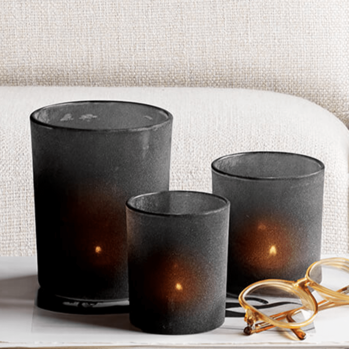 Zelected by Houze Frost Ljuslyktor 3 - Pack, Svart - Azalea Home