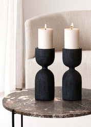 Zelected by Houze Hourglass Ljusstake, Svart - Azalea Home