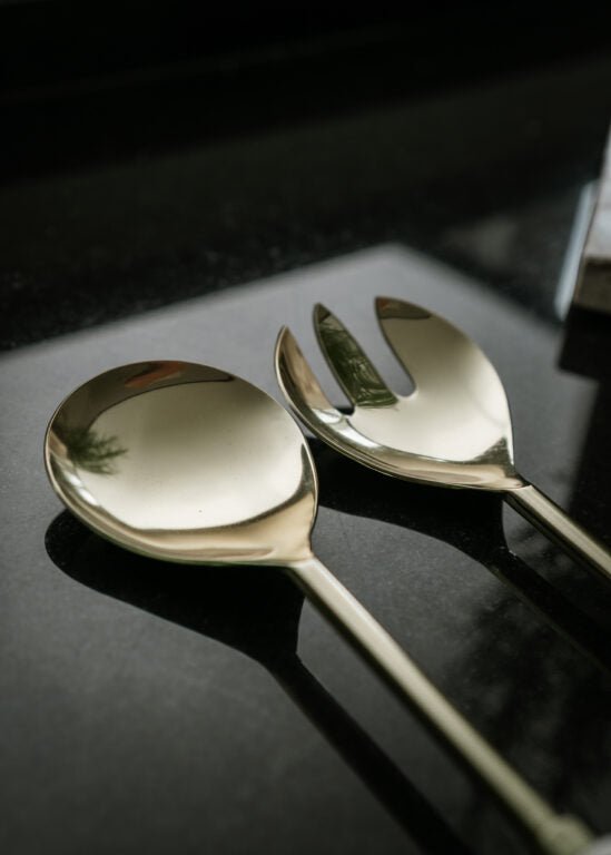 Zelected by Houze Milani Salladsbestick 2 Delar, Marmor - Azalea Home