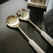 Zelected by Houze Milani Salladsbestick 2 Delar, Marmor - Azalea Home